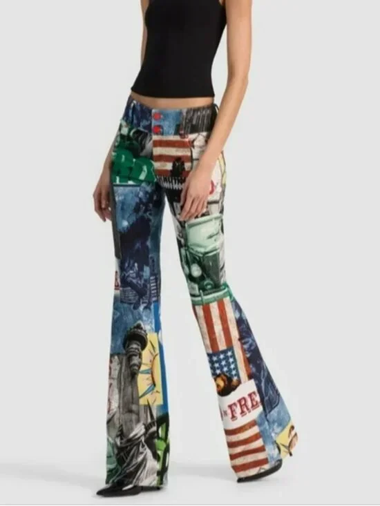 Alice + Olivia KAI LOW RISE PRINTED JEAN - Picture 4 of 15